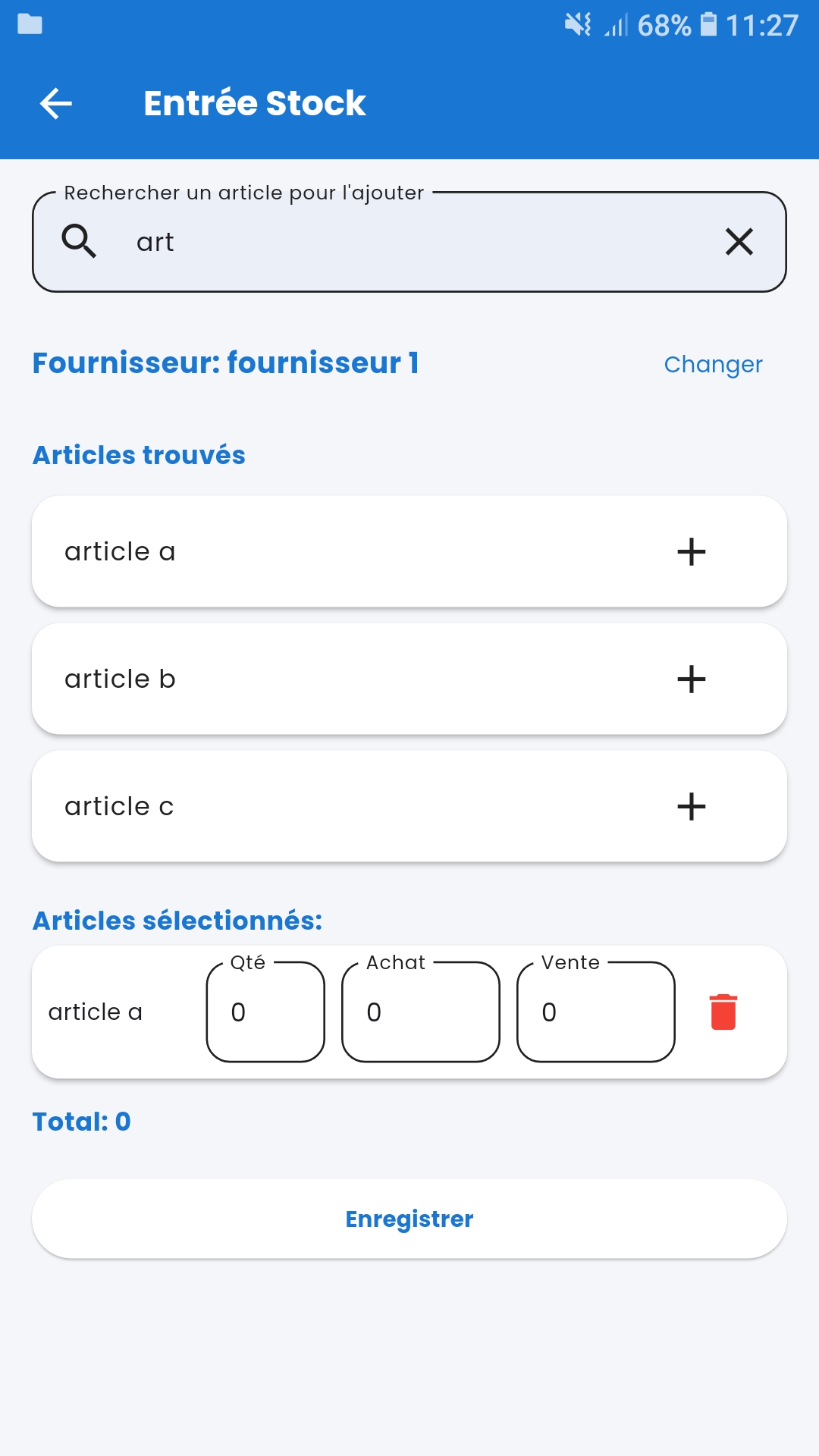 Stock Manager home — CA 70,380 DA